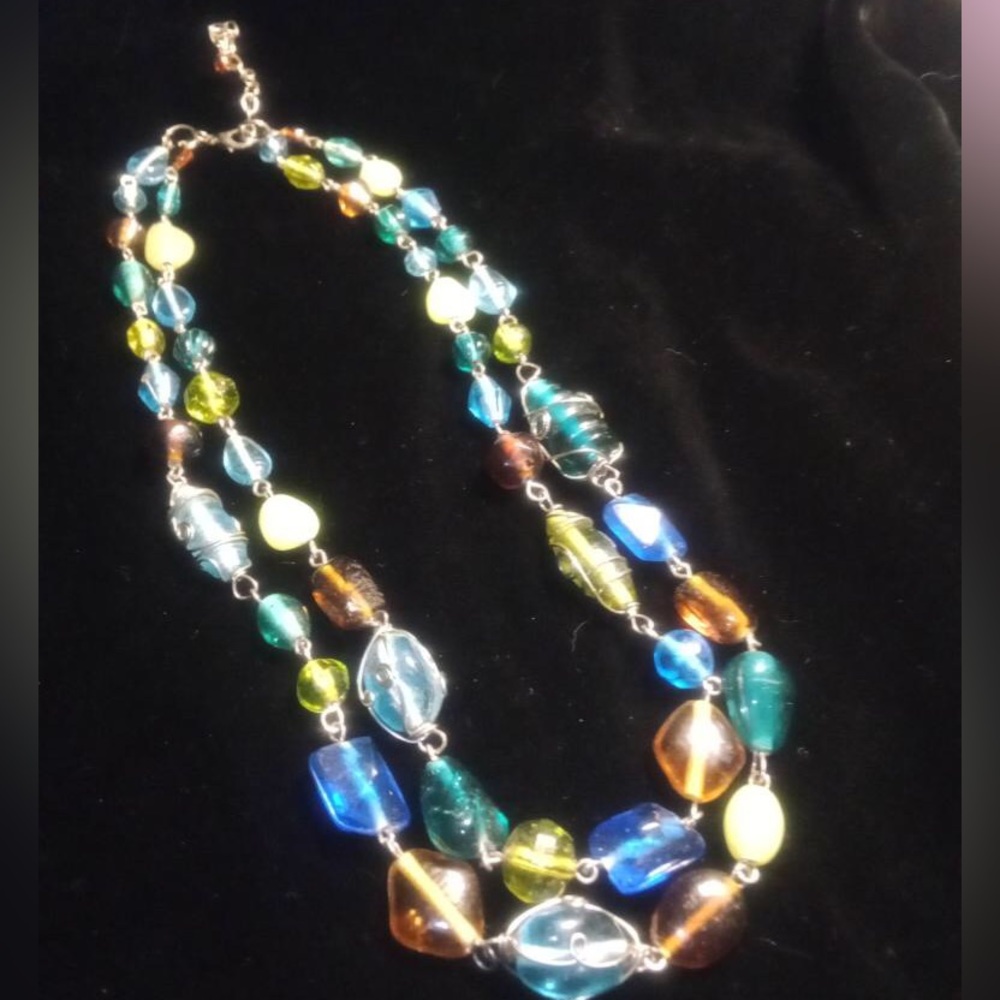 Vintage costume necklace, faux gems